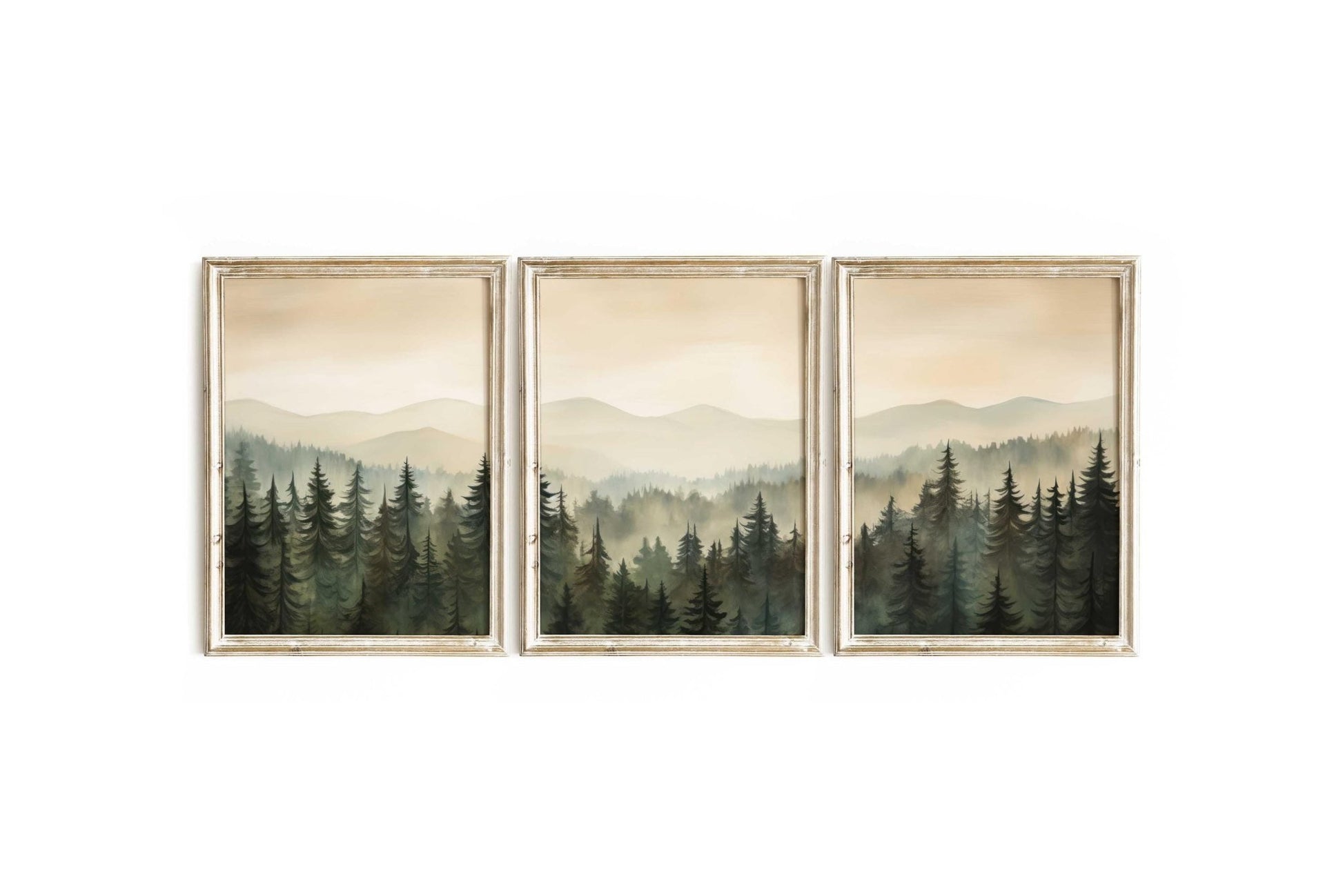 Forest Painting, Living Room Decor, Nature Nursery Print, Mountain Art - WildfieldPrints