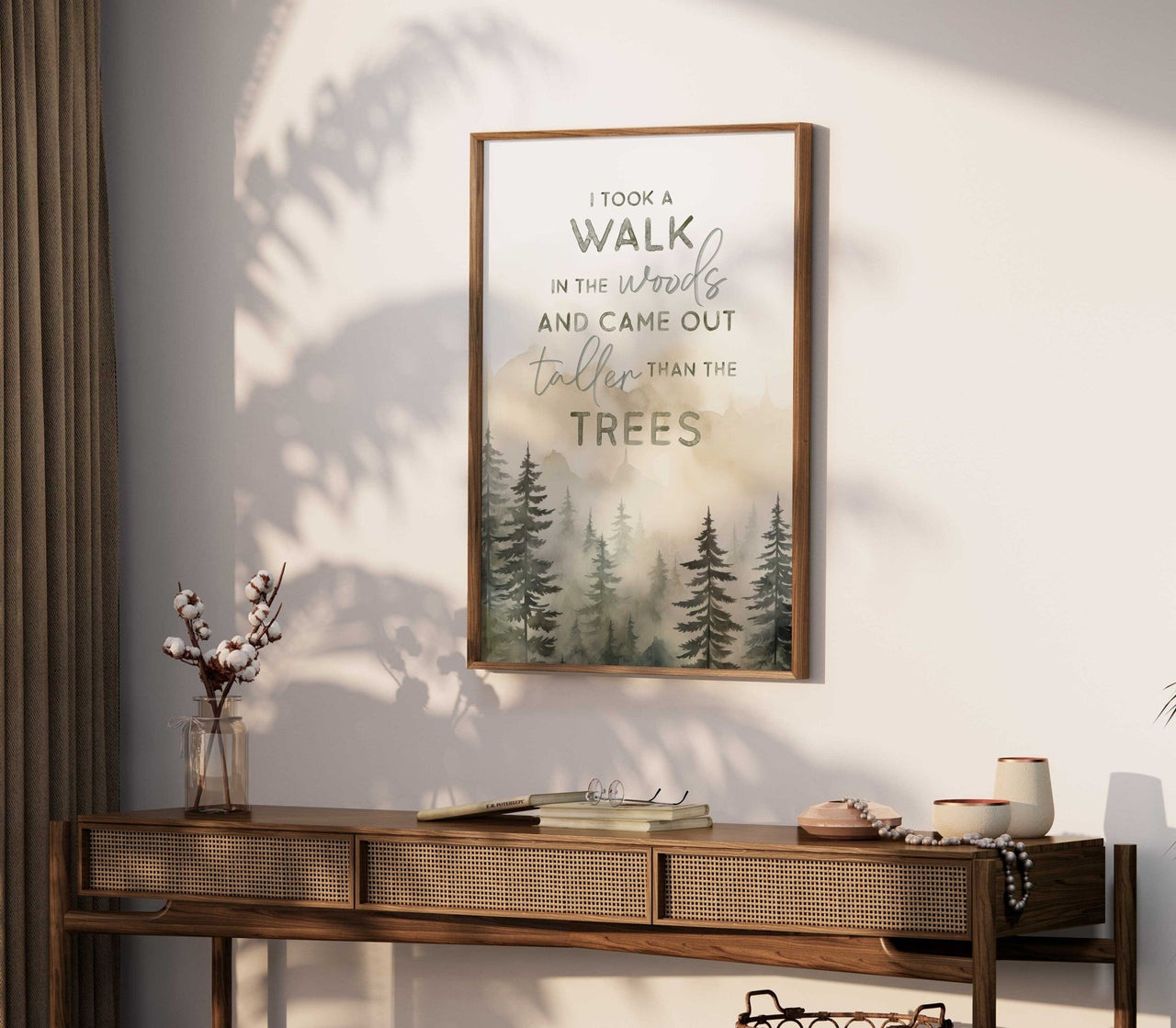 Forest Quote Wall Art – Nature Living Room Print