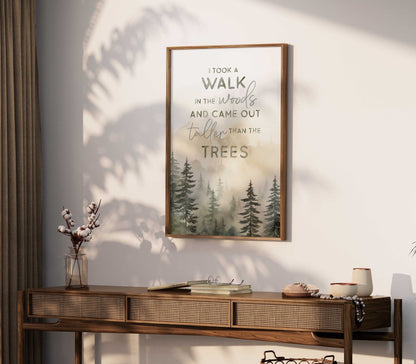 Forest Quote Wall Art, Vintage Inspirational Decor, Custom Sizes - WildfieldPrints