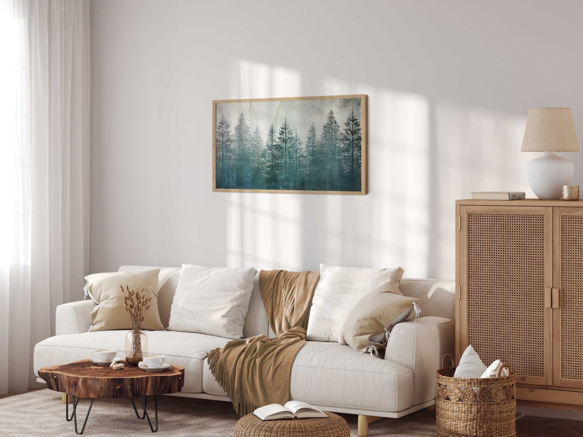 Forest Wall Art, Rustic Landscape Decor, Snowy Fir & Pine Print - WildfieldPrints
