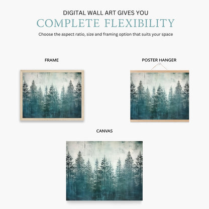 Forest Wall Art, Rustic Landscape Decor, Snowy Fir & Pine Print - WildfieldPrints