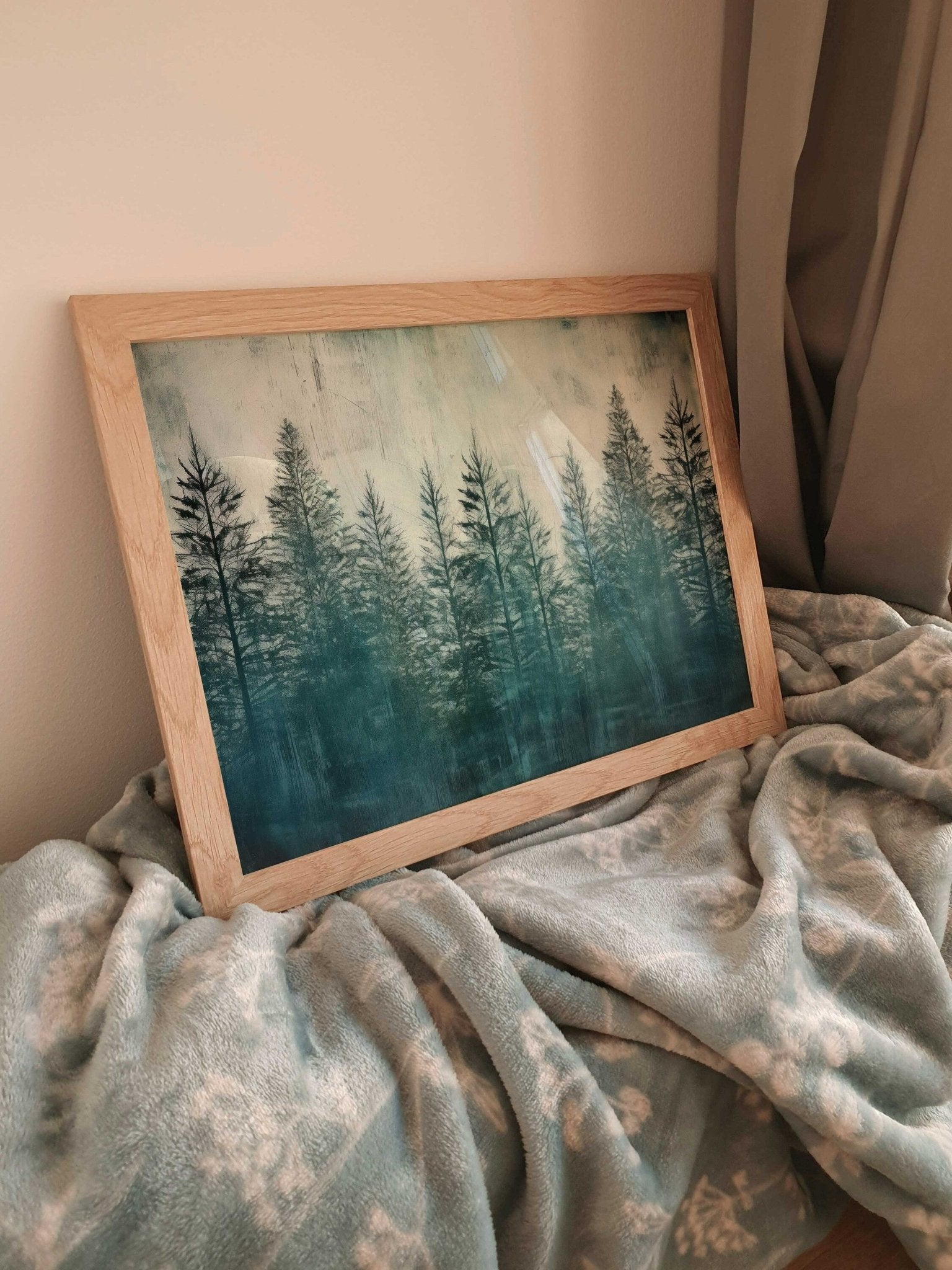 Forest Wall Art, Rustic Landscape Decor, Snowy Fir & Pine Print - WildfieldPrints