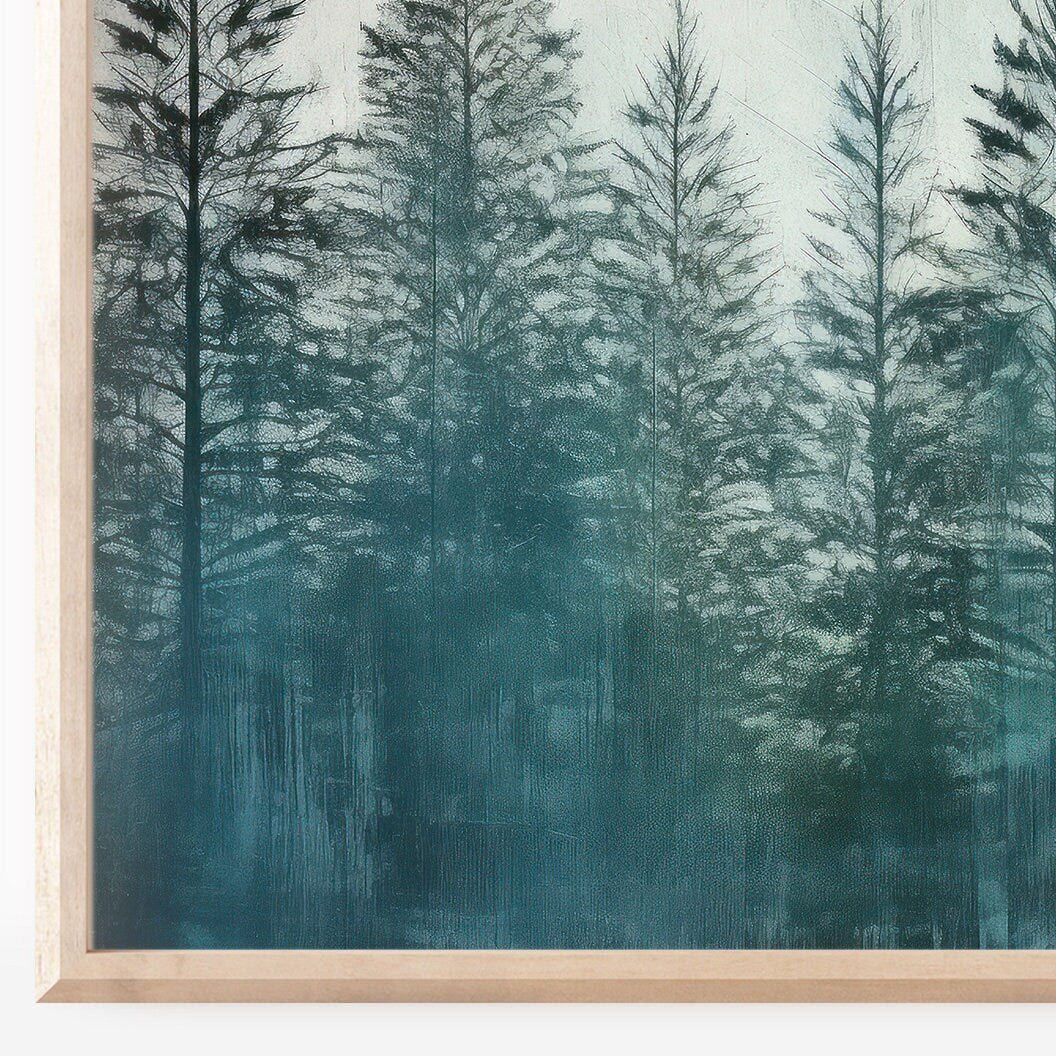 Forest Wall Art, Rustic Landscape Decor, Snowy Fir & Pine Print - WildfieldPrints