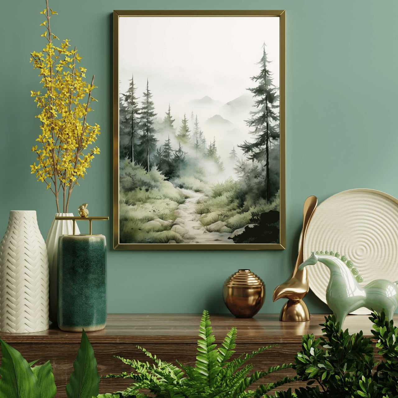 Spruce Forest Wall Art – Nature Living Room Print