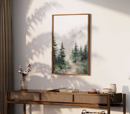 Forest Wall Art, Watercolor Landscape Decor, Nature - Inspired Home Accent - WildfieldPrints