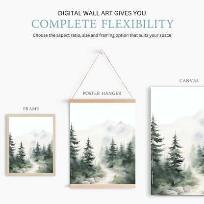 Forest Wall Art, Watercolor Landscape Decor, Nature - Inspired Home Accent - WildfieldPrints