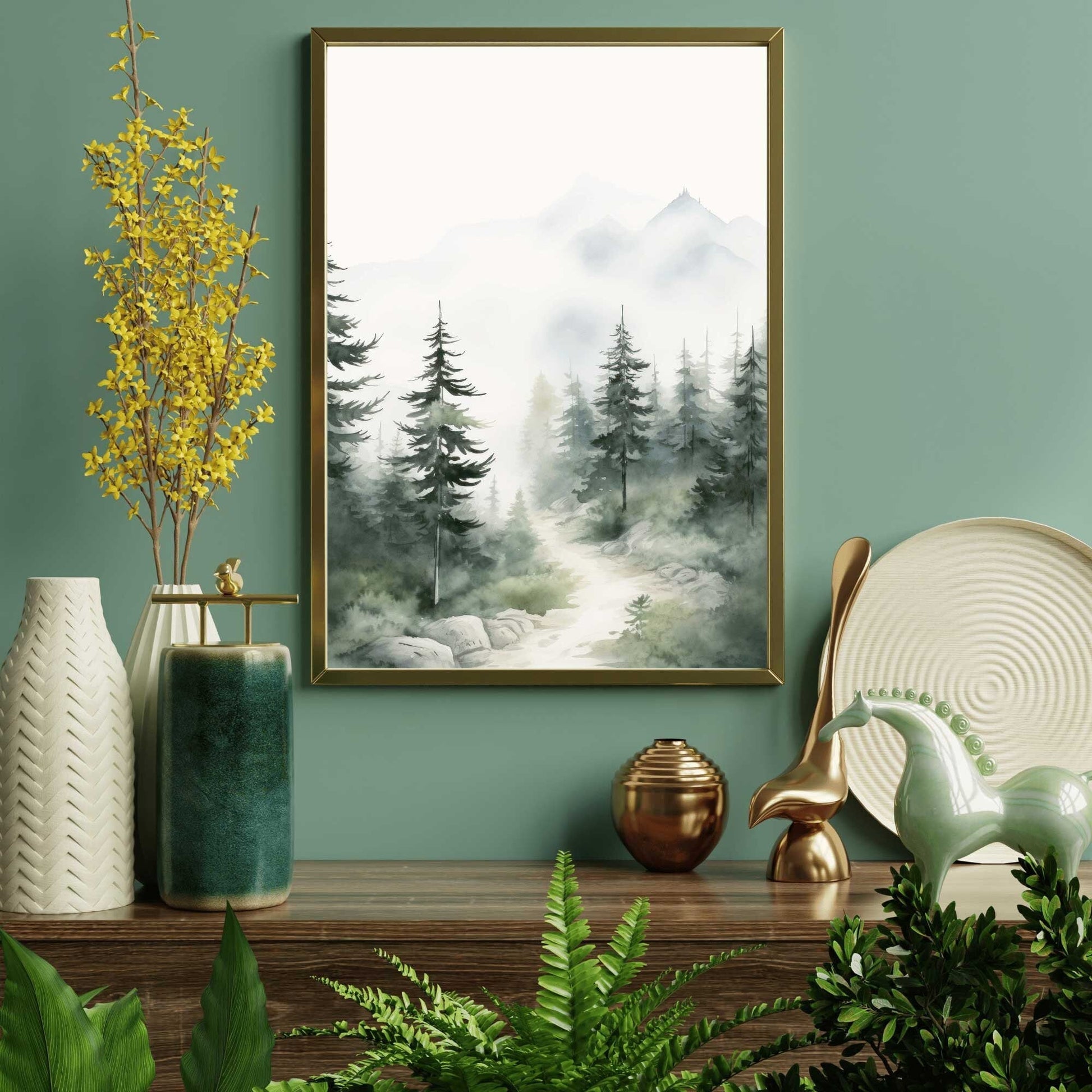 Forest Wall Art, Watercolor Landscape Decor, Nature - Inspired Home Accent - WildfieldPrints