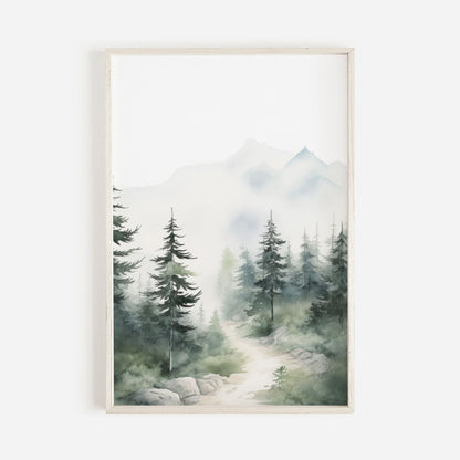 Forest Wall Art, Watercolor Landscape Decor, Nature - Inspired Home Accent - WildfieldPrints