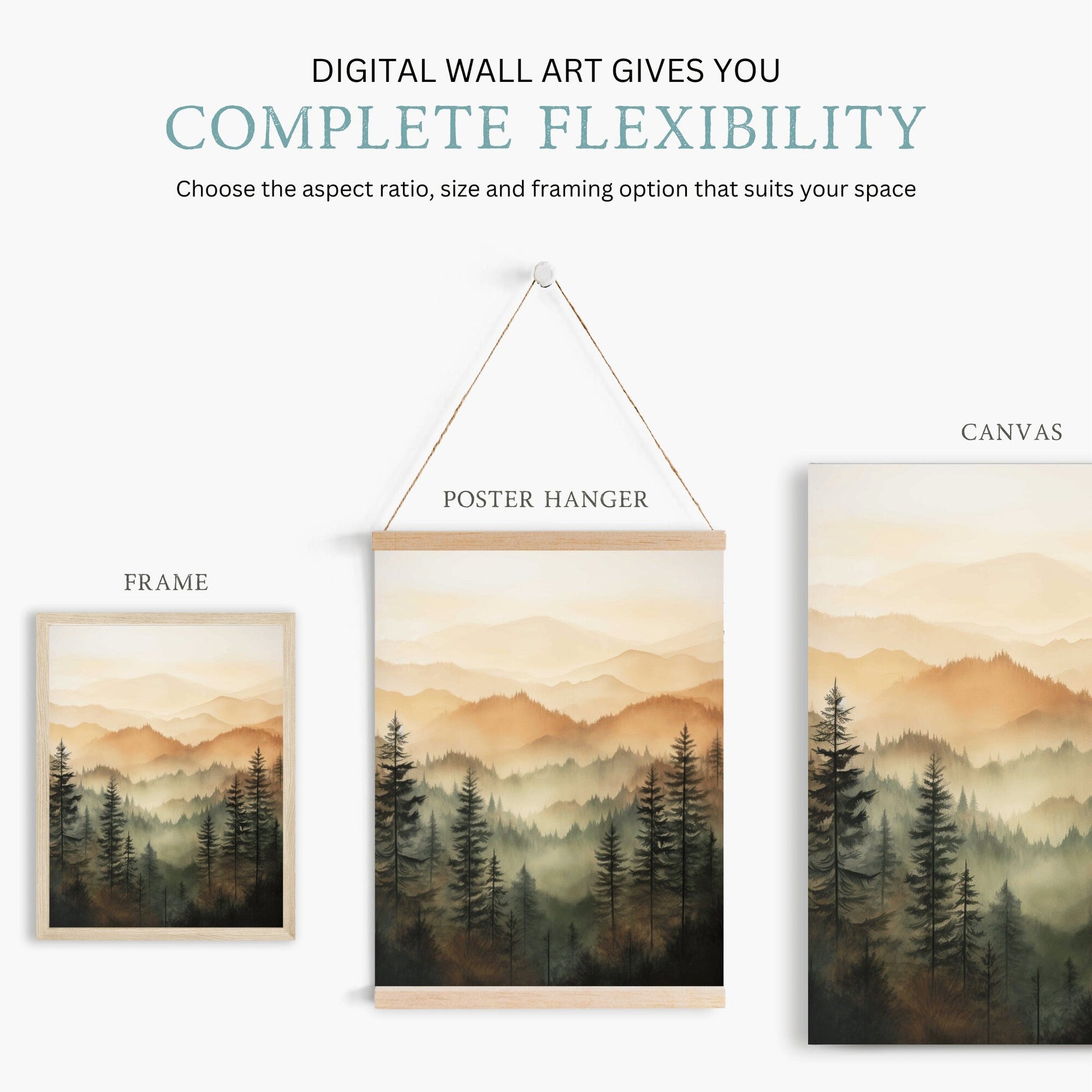 Forest Wall Art, Watercolor Landscape, Nature Decor, Cabin Painting - WildfieldPrints