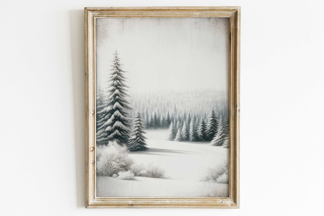 Winter Forest Wall Decor – Nature Living Room Print