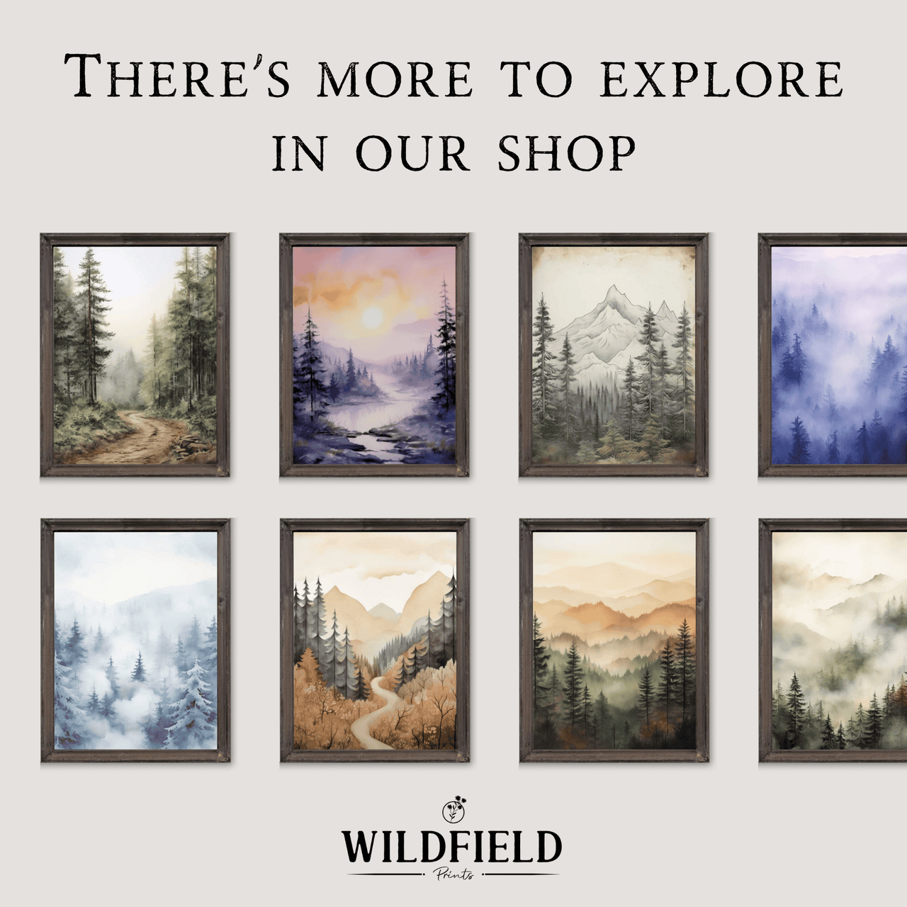 Winter Forest Wall Decor – Nature Living Room Print