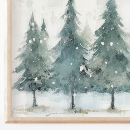 Forest Wall Decor, Rustic Christmas Art, Watercolor Tree Prints - WildfieldPrints
