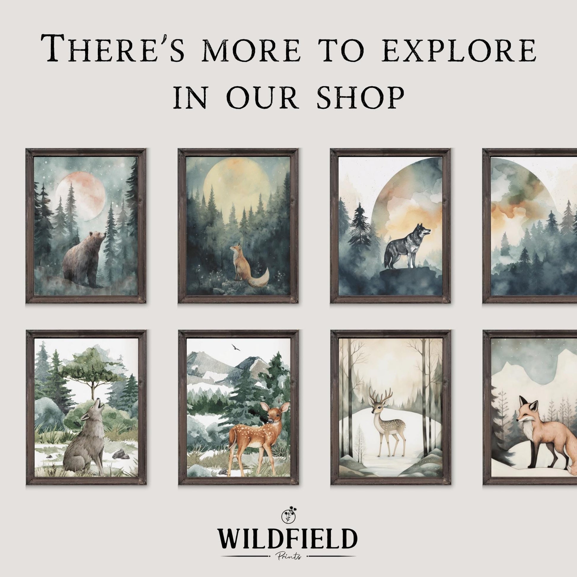 Fox Family Prints, Animal Family of Four Prints, Red Fox Nursery Art, Woodland Nursery, Set of 3, Kids Room Decor, Printable Family Wall Art - My Store