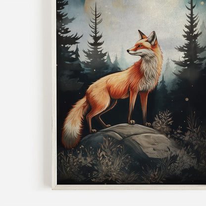 Fox Nursery Art, Watercolor Fox Print, Forest Animal Decor - WildfieldPrints