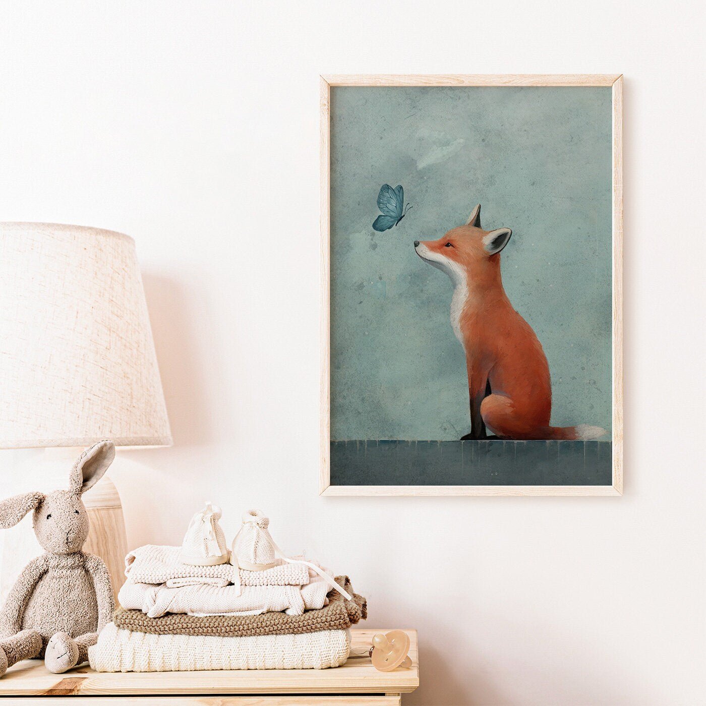 Fox Nursery Decor, Cute Animal Art Print, Woodland Kids Room Wall Art - WildfieldPrints