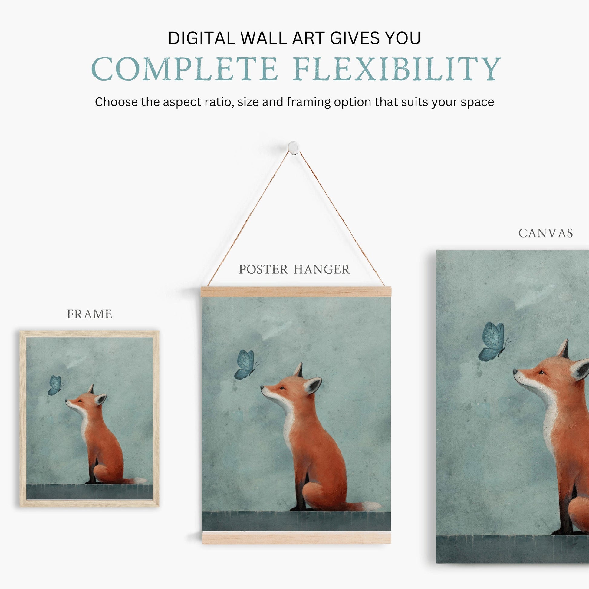 Fox Nursery Decor, Cute Animal Art Print, Woodland Kids Room Wall Art - WildfieldPrints