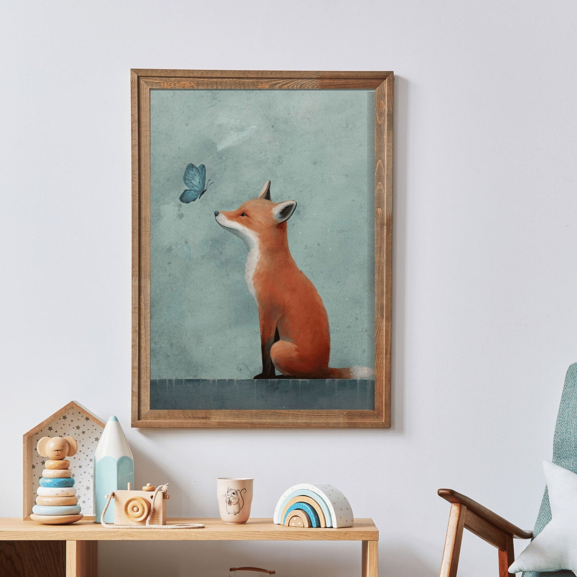 Fox Nursery Decor, Cute Animal Art Print, Woodland Kids Room Wall Art - WildfieldPrints