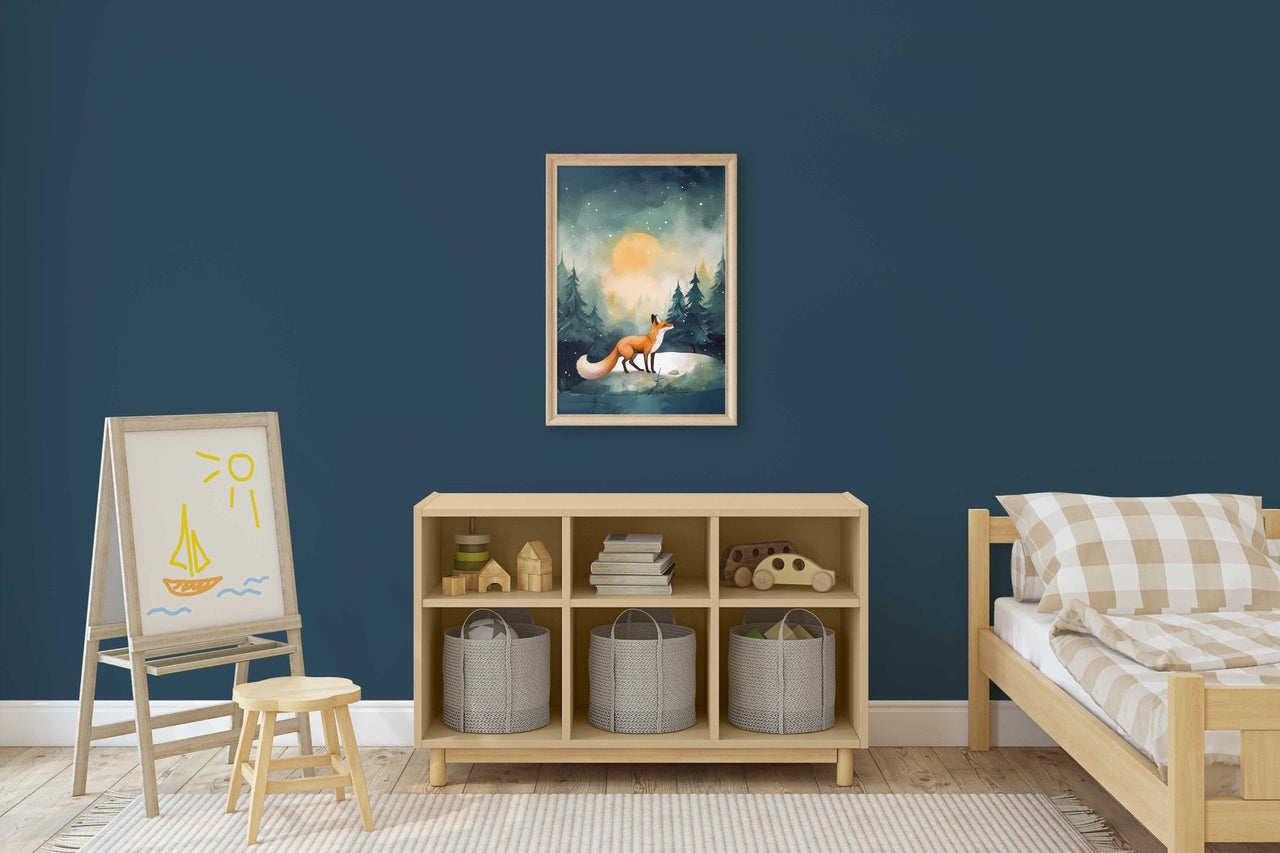 Red Fox Wall Art – Woodland Boys Room Print