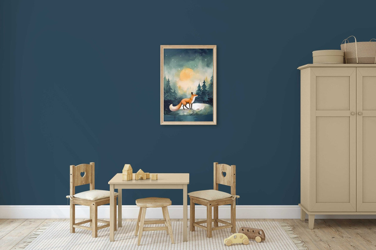Red Fox Wall Art – Woodland Boys Room Print