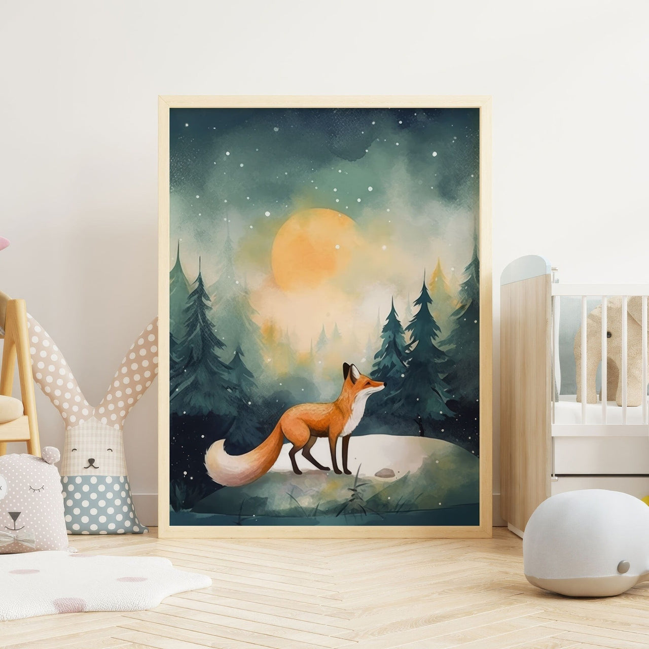 Red Fox Wall Art – Woodland Boys Room Print