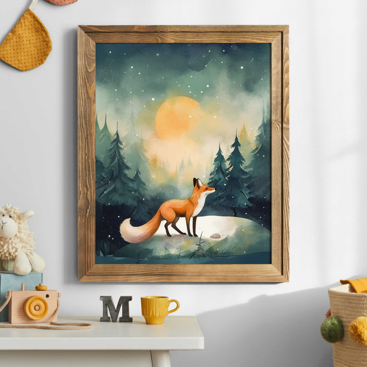 Red Fox Wall Art – Woodland Boys Room Print