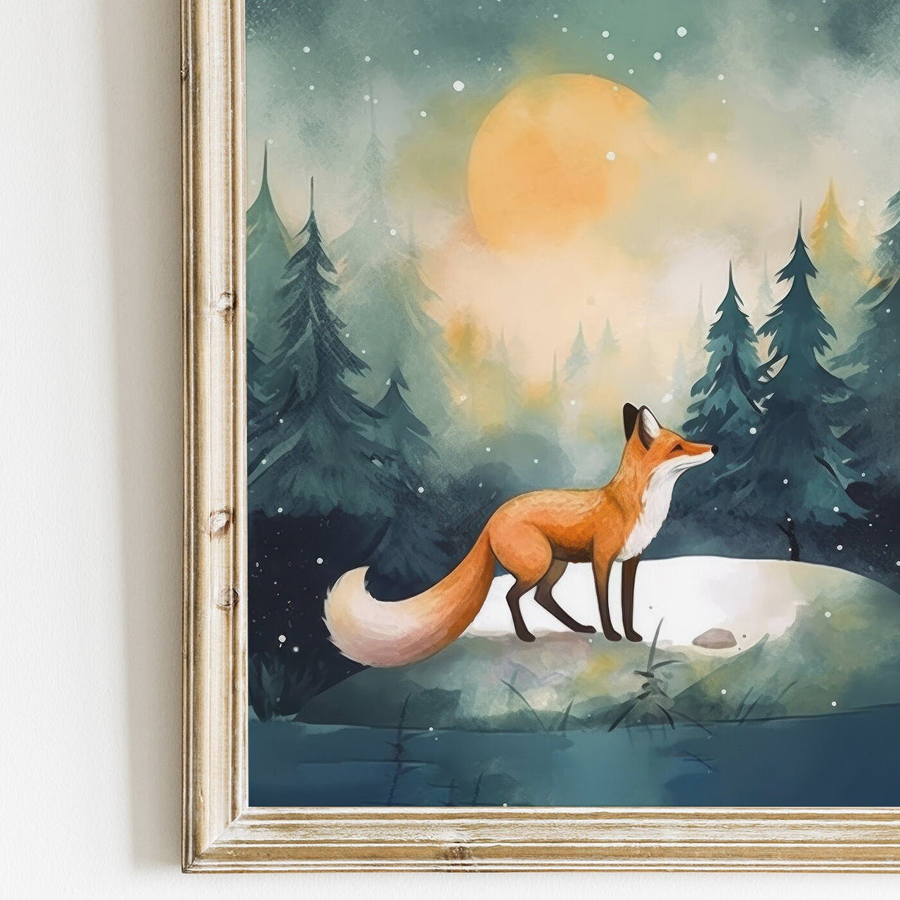Red Fox Wall Art – Woodland Boys Room Print