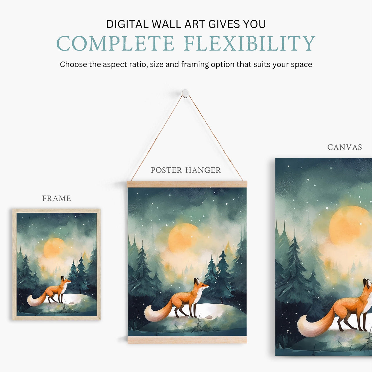 Red Fox Wall Art – Woodland Boys Room Print