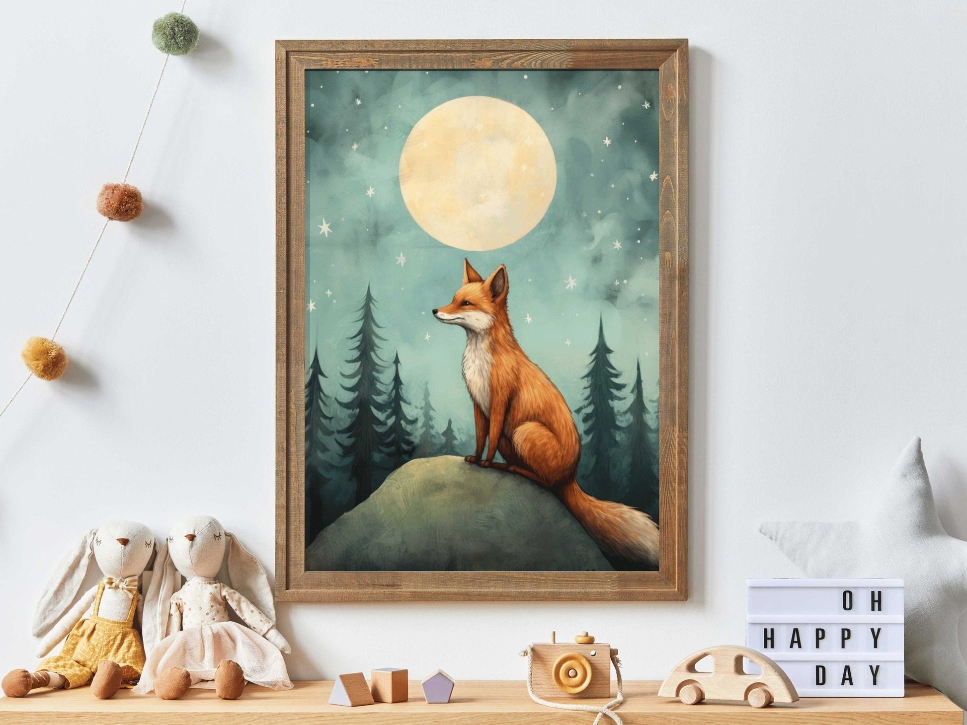 Fox Nursery Decor, Watercolor Fox Print, Forest Animal Wall Art - WildfieldPrints