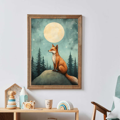 Fox Nursery Decor, Watercolor Fox Print, Forest Animal Wall Art - WildfieldPrints