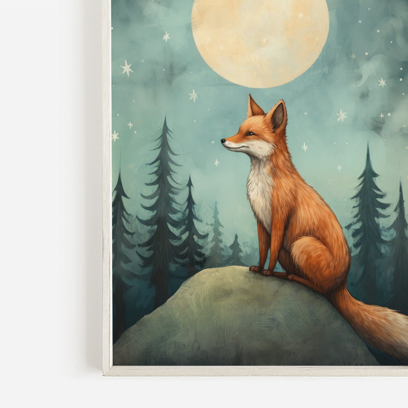 Fox Nursery Decor, Watercolor Fox Print, Forest Animal Wall Art - WildfieldPrints