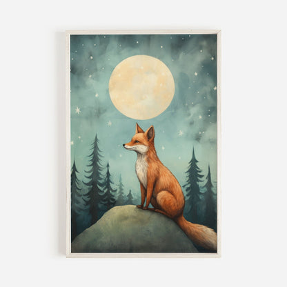 Fox Nursery Decor, Watercolor Fox Print, Forest Animal Wall Art - WildfieldPrints
