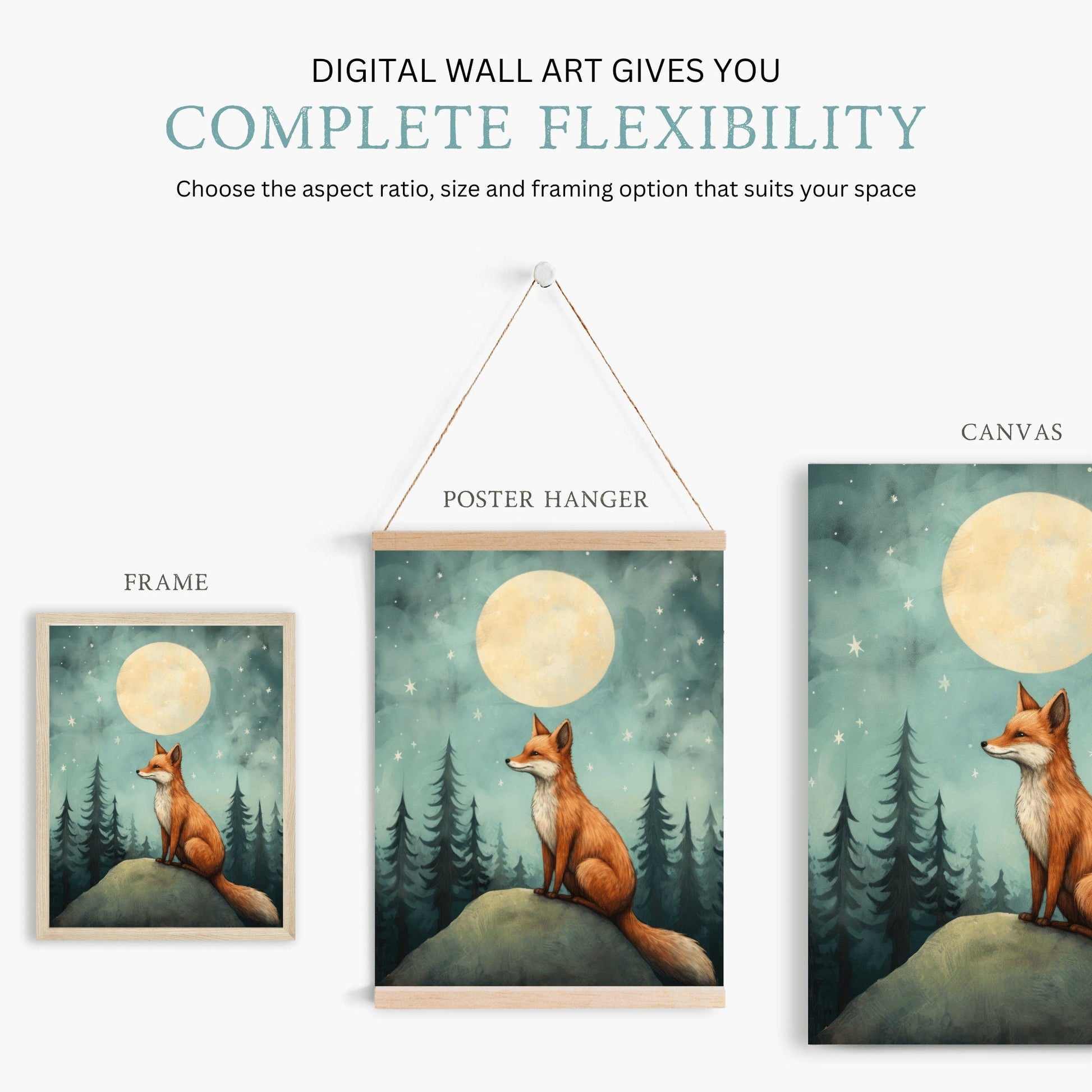 Fox Nursery Decor, Watercolor Fox Print, Forest Animal Wall Art - WildfieldPrints