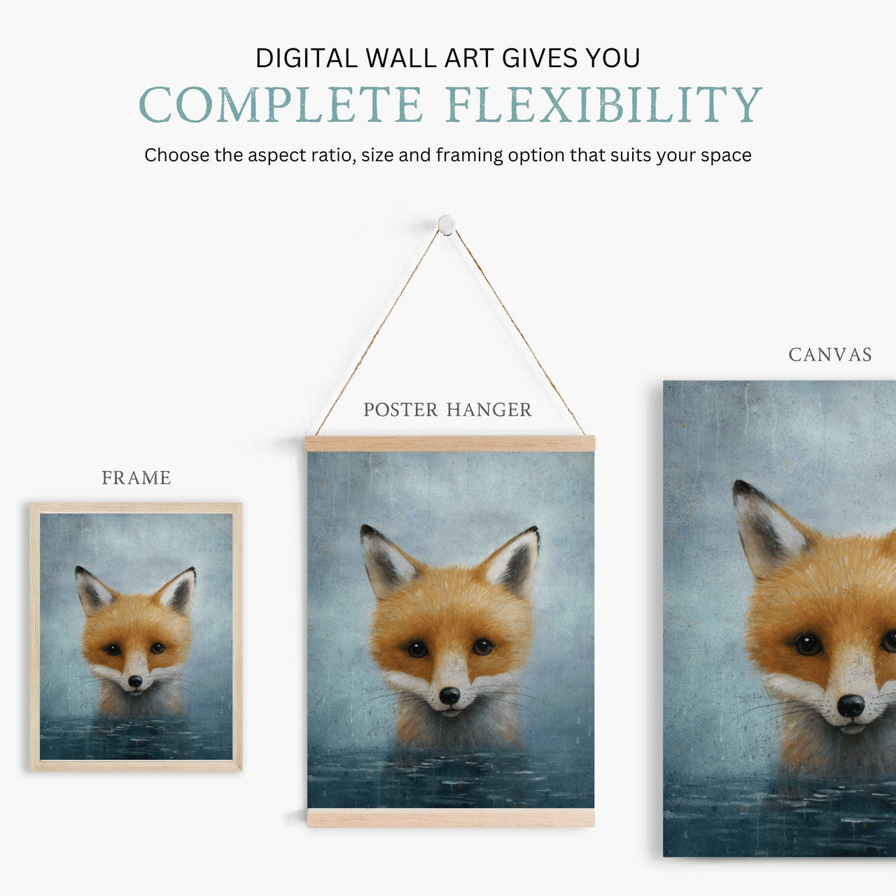Red Fox Wall Art – Woodland Kids Room Decor