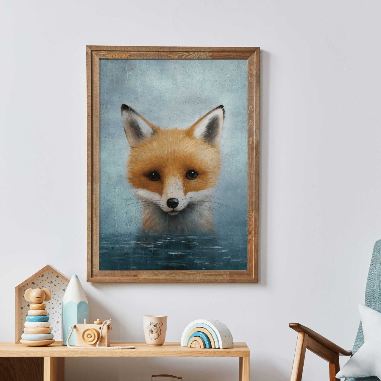 Red Fox Wall Art – Woodland Kids Room Decor