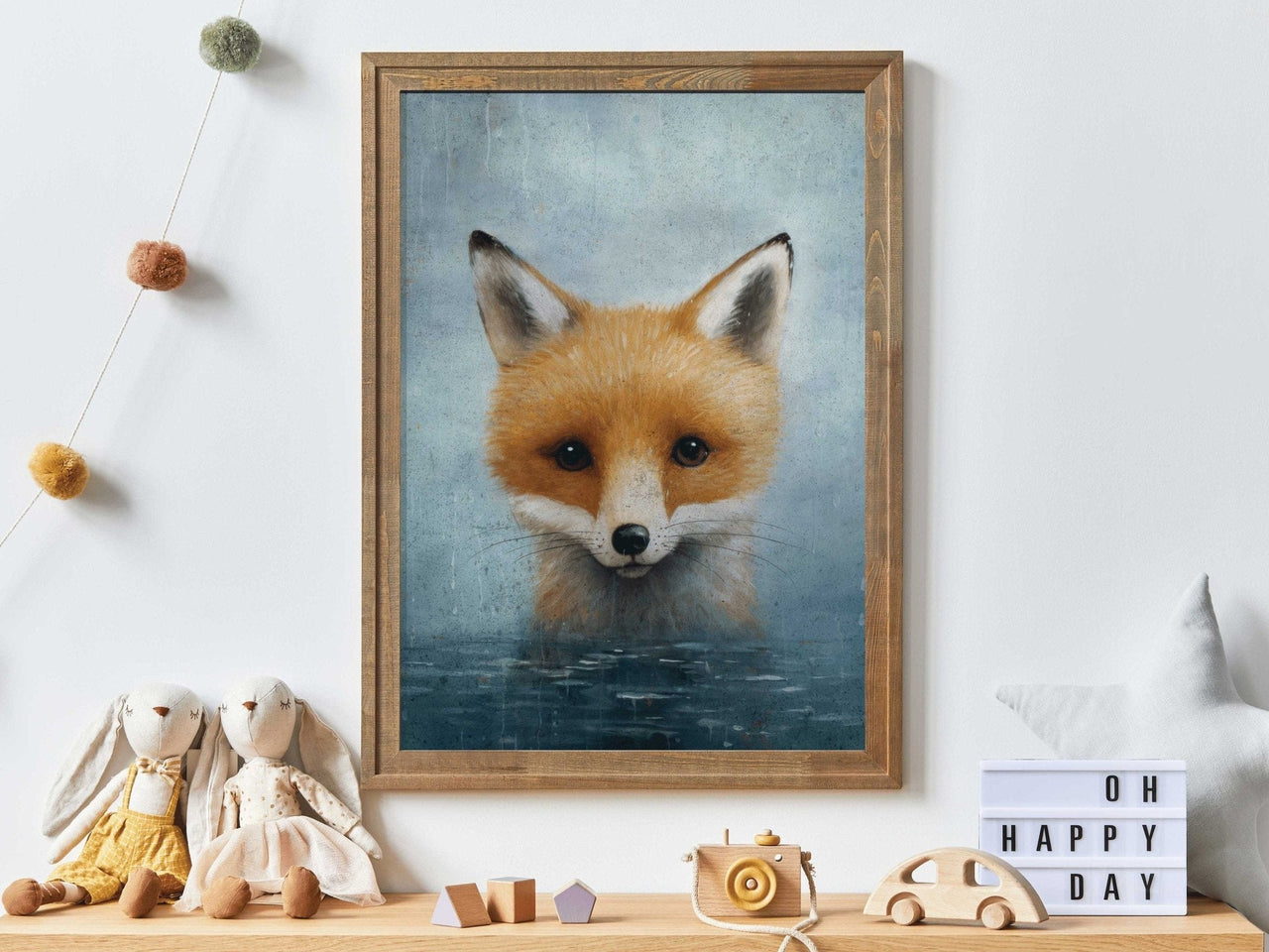 Red Fox Wall Art – Woodland Kids Room Decor