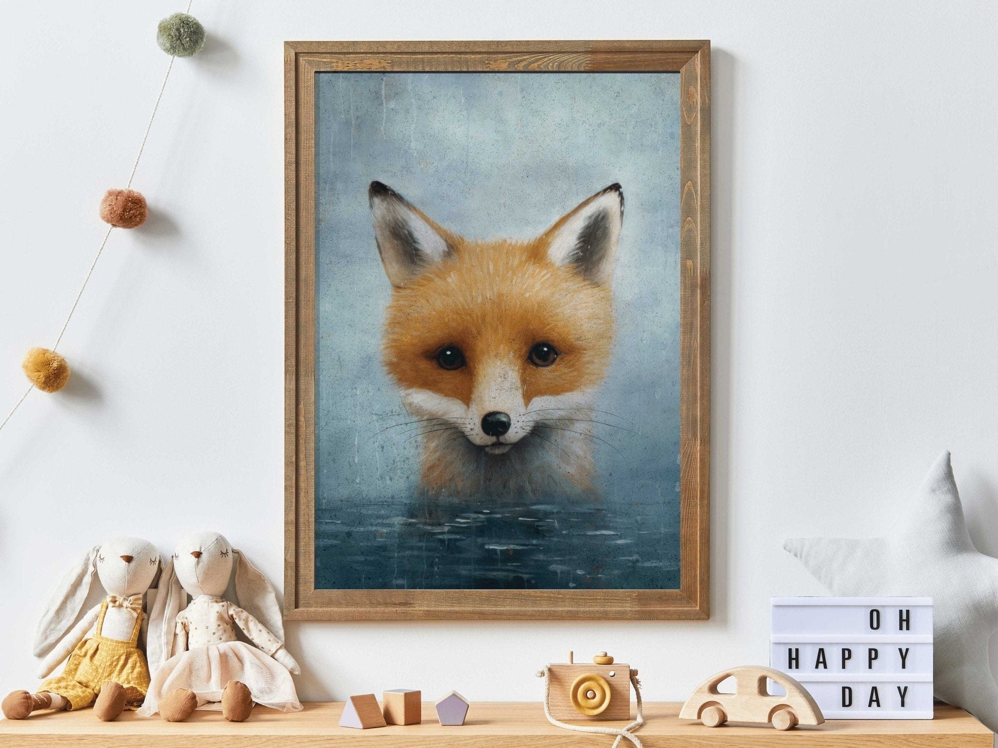 Fox Nursery Decor, Woodland Animal Wall Art, Kids Room Print - WildfieldPrints