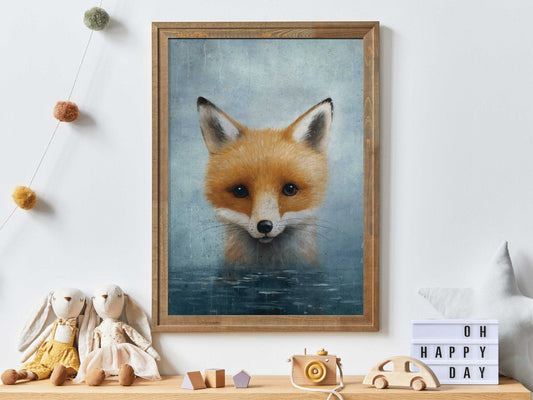 Fox Nursery Decor, Woodland Animal Wall Art, Kids Room Print - WildfieldPrints