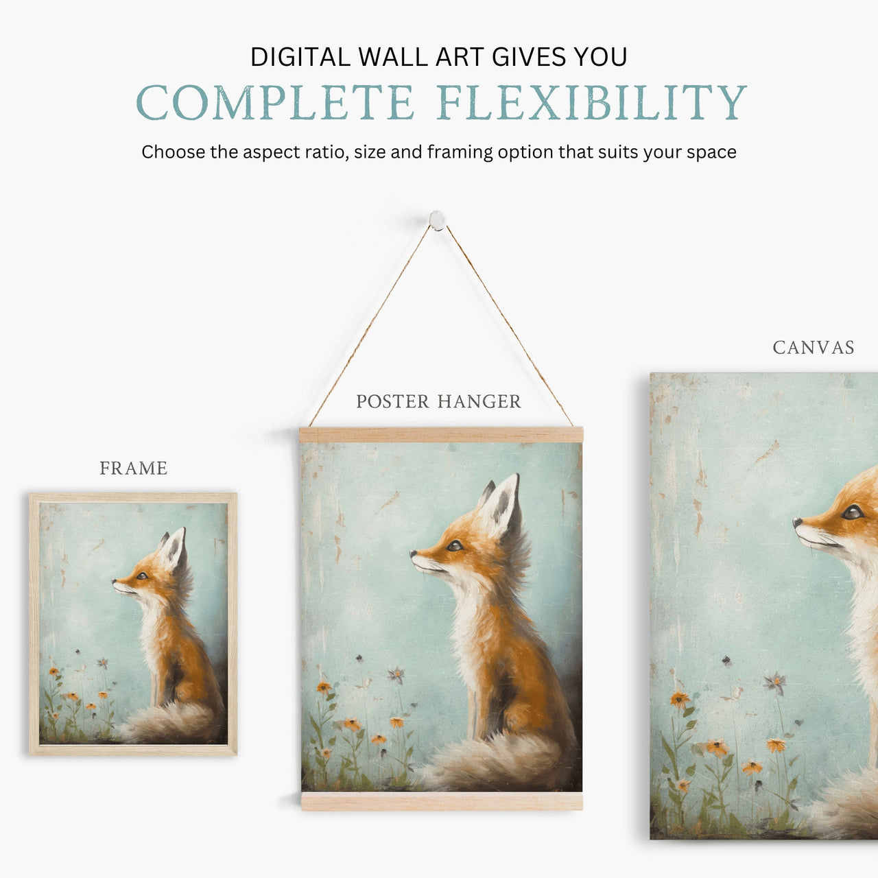 Red Fox Wall Art – Animal Nursery Print