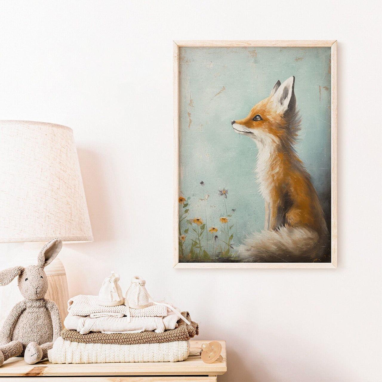 Red Fox Wall Art – Animal Nursery Print