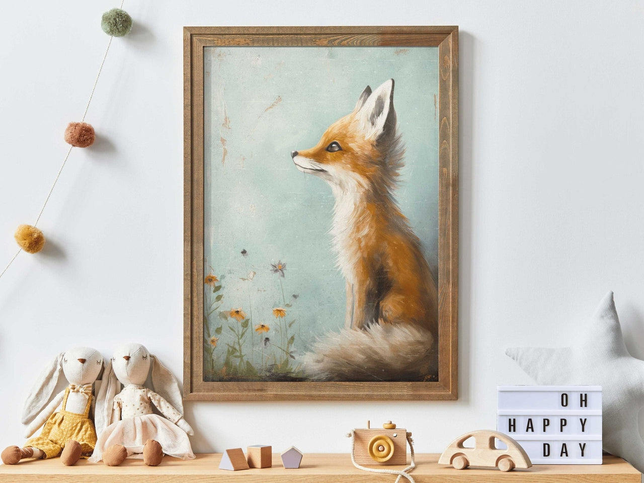 Red Fox Wall Art – Animal Nursery Print