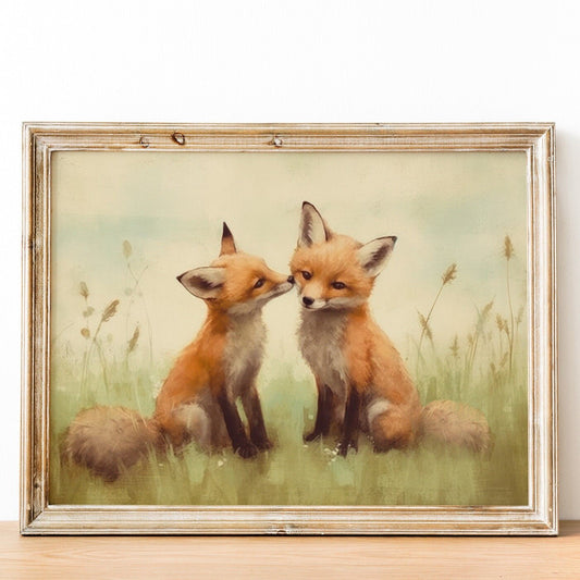 Fox Wall Art, Vintage Animal Decor, Ideal for Nurseries & Kids' Rooms - WildfieldPrints