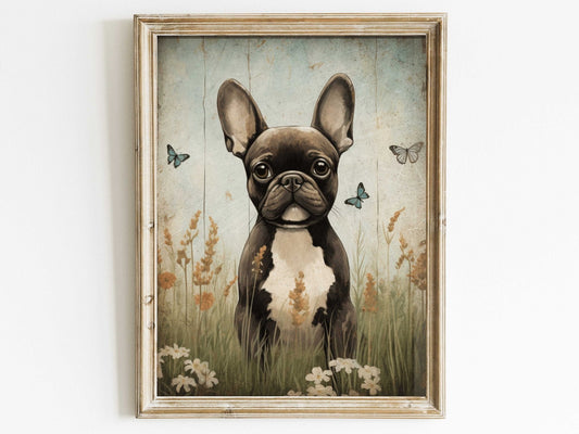 French Bulldog Wall Art, Vintage Dog Decor, Ideal Gift for Pet Lovers - WildfieldPrints