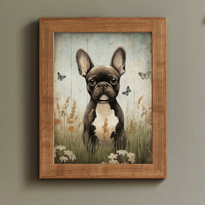 French Bulldog Wall Art, Vintage Dog Decor, Ideal Gift for Pet Lovers - WildfieldPrints