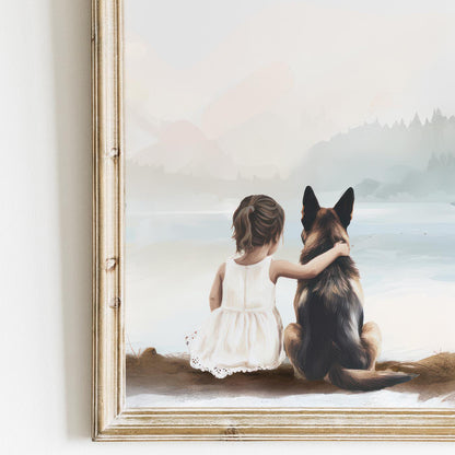 German Shepherd Art Nursery, Girl Dog Wall Art, German Shepherd Art Set of 3, Dog Girls Room Printable, GSD Art Print,PRINTABLE Dog Art Kids - My Store