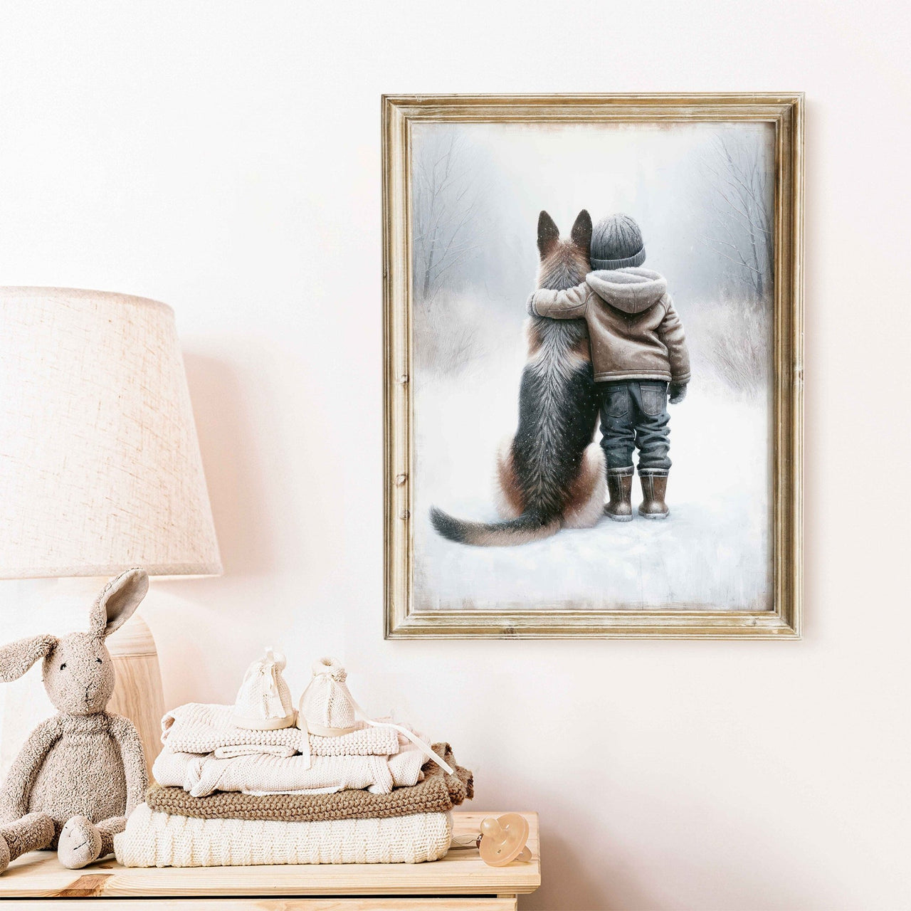 German Shepherd Wall Art – Animal Boys Room Print