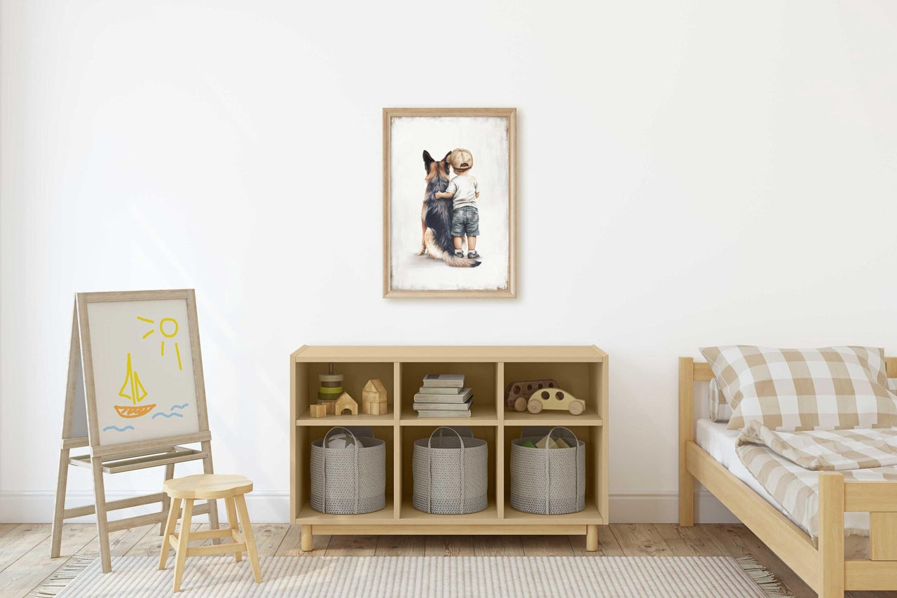 German Shepherd Wall Art – Dog Boys Room Print
