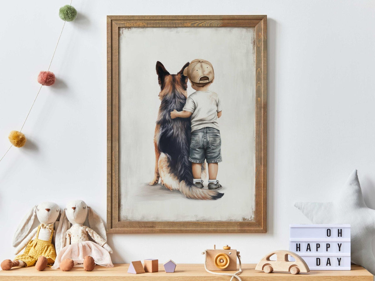 German Shepherd Wall Art – Dog Boys Room Print
