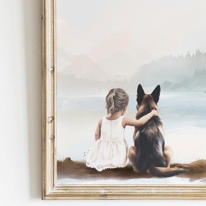 German Shepherd Nursery Decor, Girl Dog Prints, German Shepherd Art Set of 3, German Shepherd Posters, GSD Mom Gift, PRINTABLE Dog Art Kids - My Store