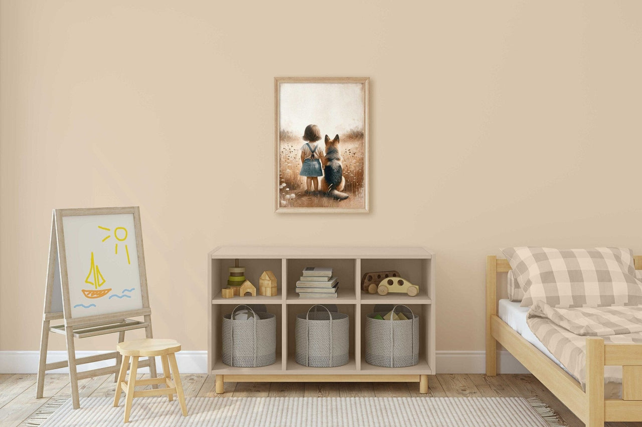German Shepherd Nursery Print – Dog Girls Room Wall Decor