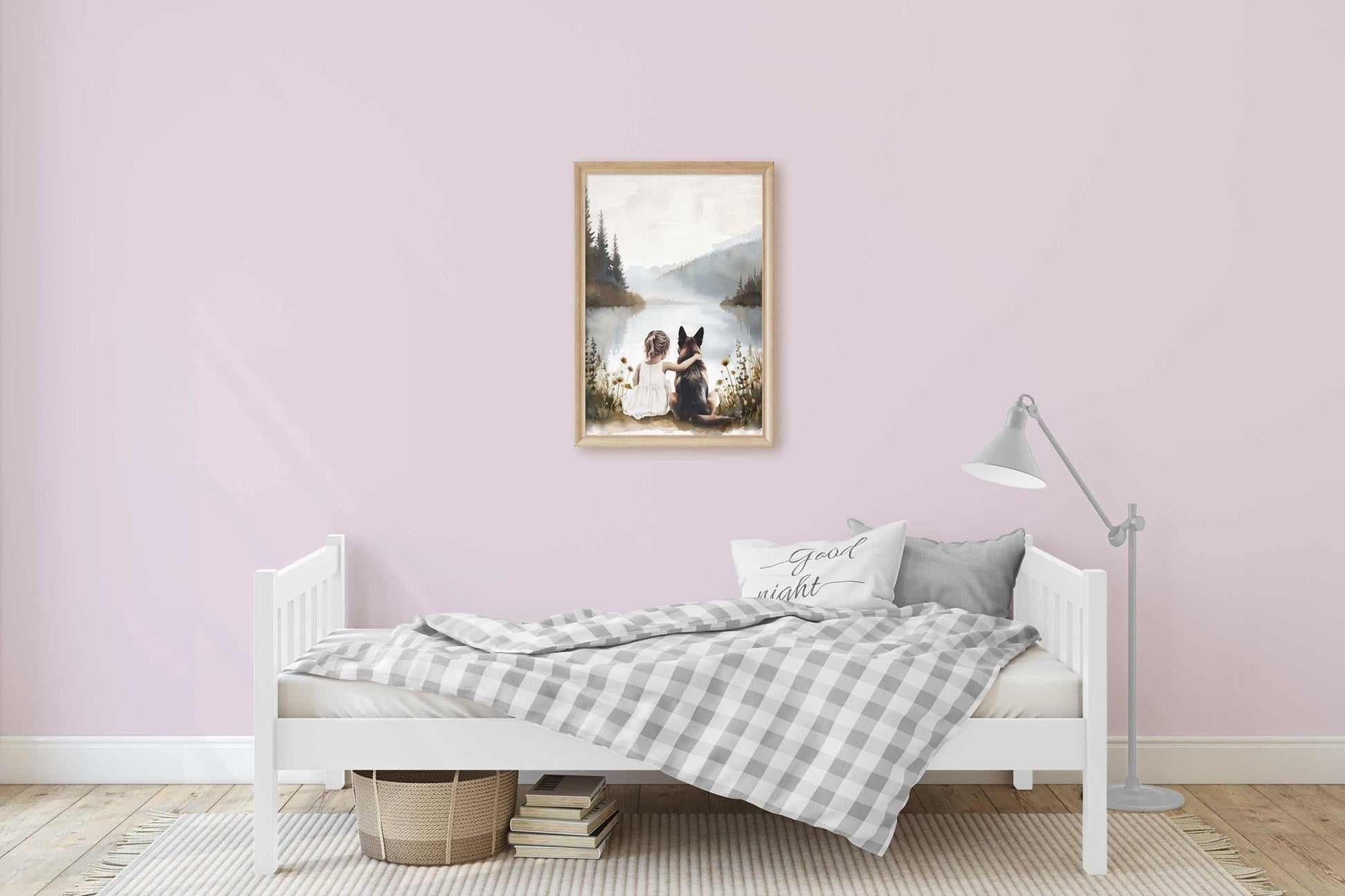 German Shepherd Nursery Print, German Shepherd Painting, Dog Nursery Decor, Girl Room Dog Decor, GSD Mom Gift, PRINTABLE Dog Decor for Kids - My Store